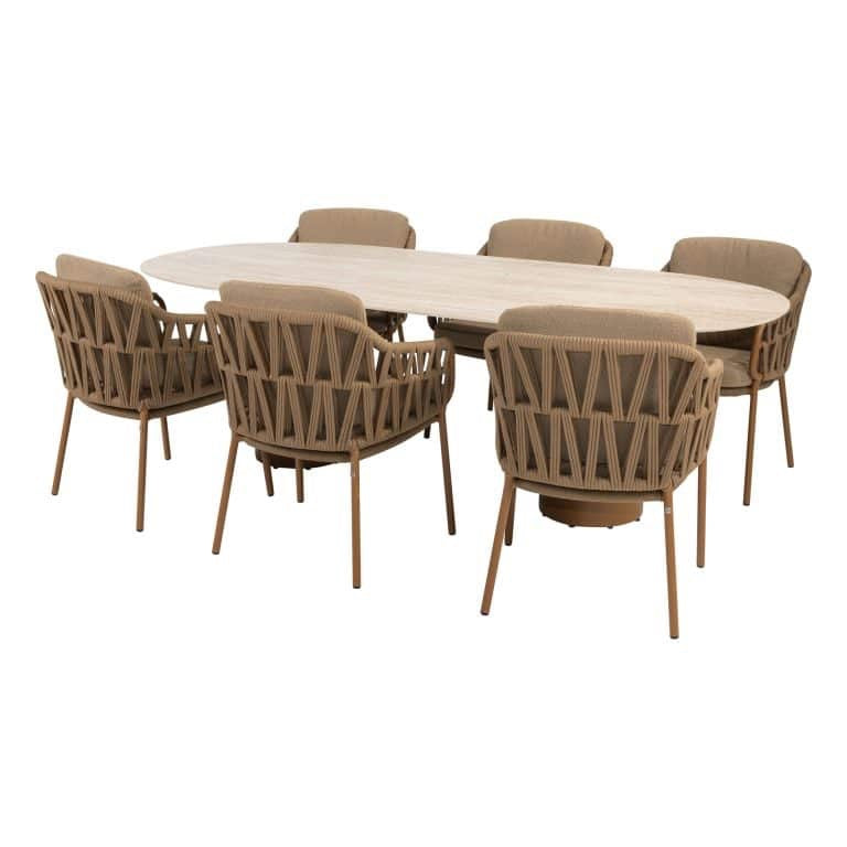 4 Seasons Outdoor Biarritz dining set Amber + Colorado ovale tafel 240 cm