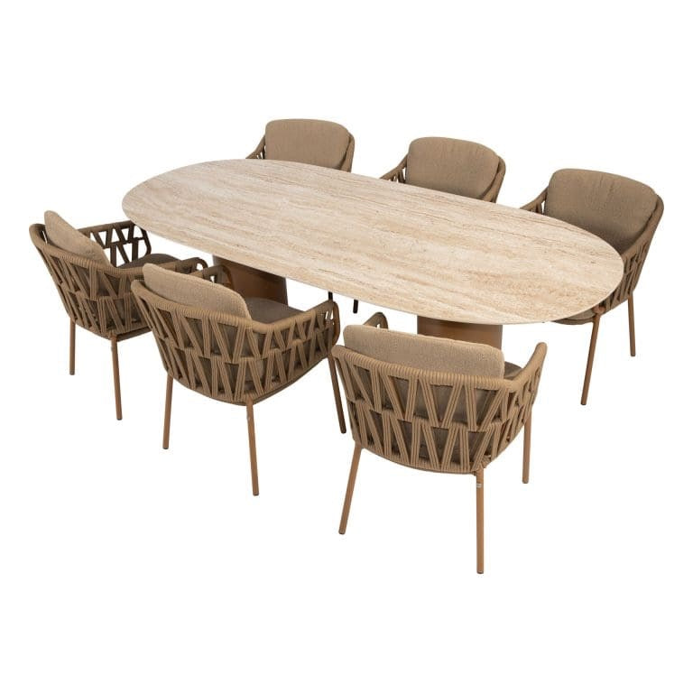4 Seasons Outdoor Biarritz dining set Amber + Colorado ovale tafel 240 cm