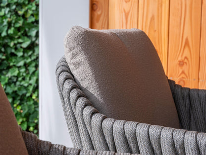 4 Seasons Outdoor Cannes hoge eettafel stoelen + Manolo hoge eettafel 180 cm