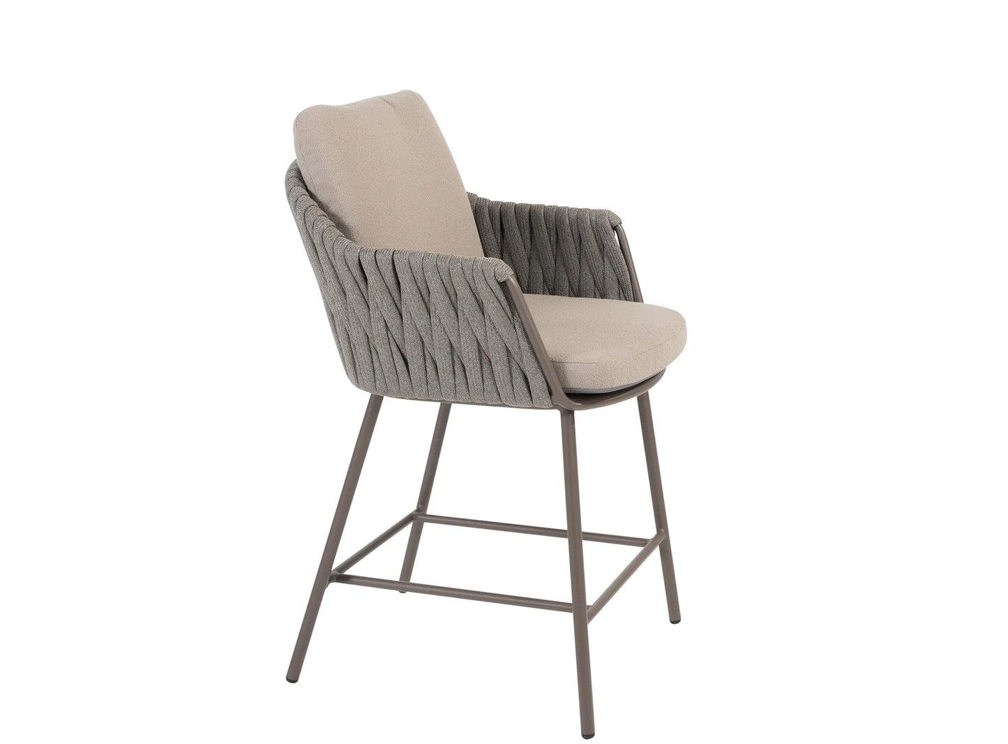 4 Seasons Outdoor Cannes hoge eettafel stoelen + Manolo hoge eettafel 180 cm