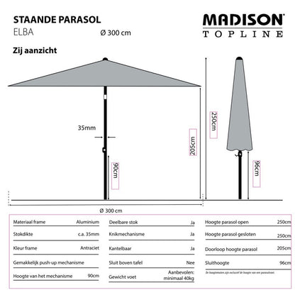 Madison Elba push-up 300cm PE ecru
