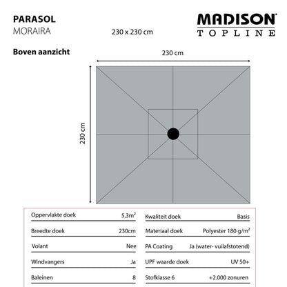 Madison Moraira push-up 230 x 230cm PE ecru