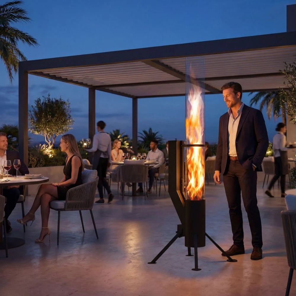 Gardenflare XXL Vlampijp roestvrij staal zwart