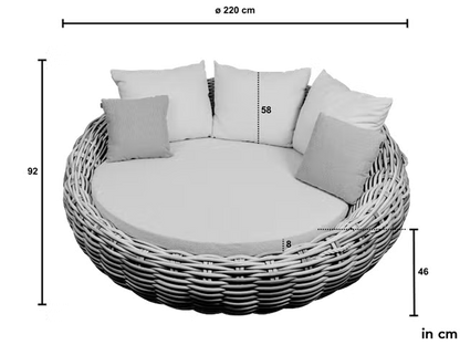 Apple Bee Cocoon daybed 220cm Mocca - Boucle Creme