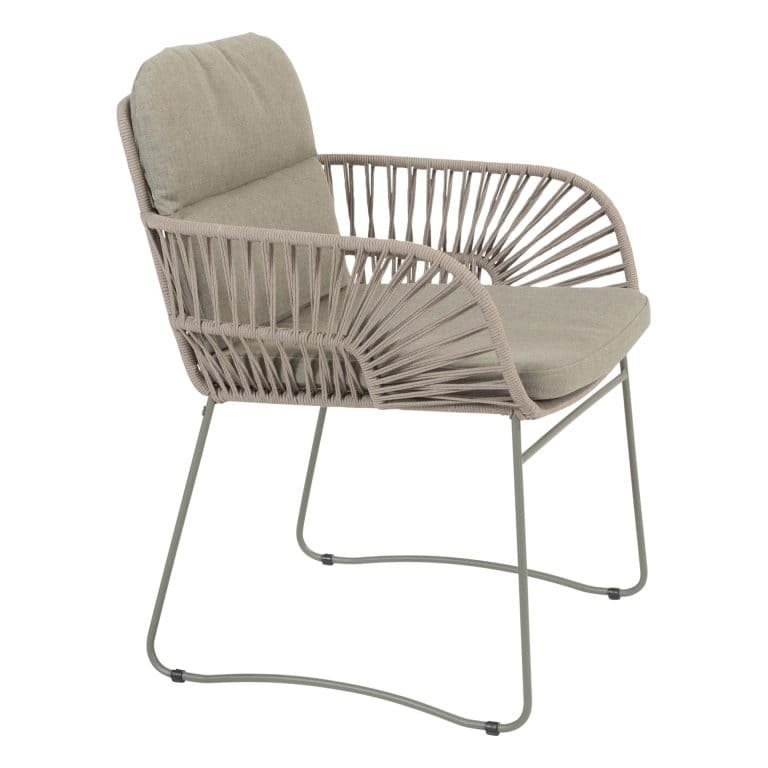 4 Seasons Outdoor Murcia eettafel stoel olijfgroen met 2 kussens (per 2)