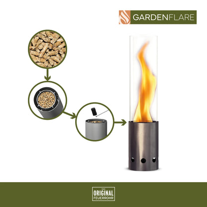 Gardenflare Tafelvuur roestvrij staal zilver