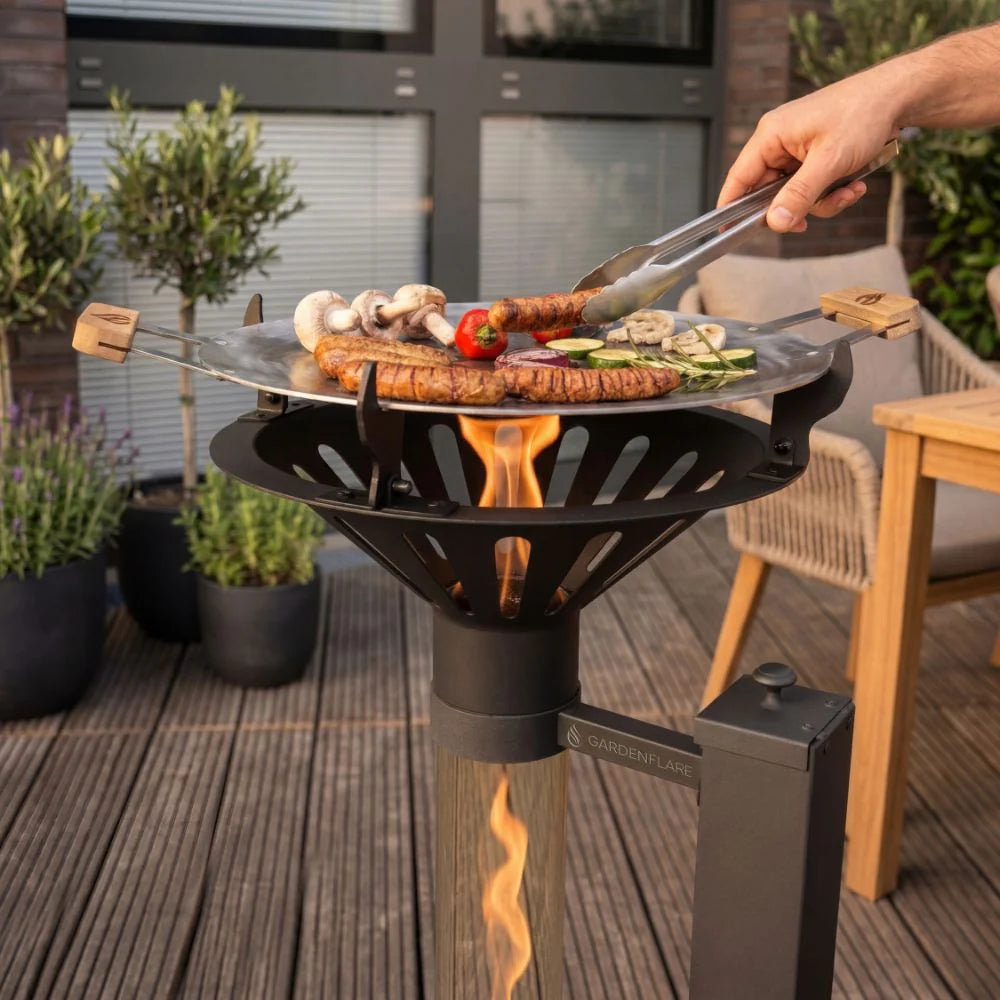 Gardenflare barbecue opzetstuk met buiten grillpan voor de Klassiek vlampijp